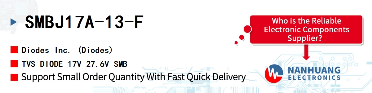SMBJ17A-13-F Diodes TVS DIODE 17V 27.6V SMB