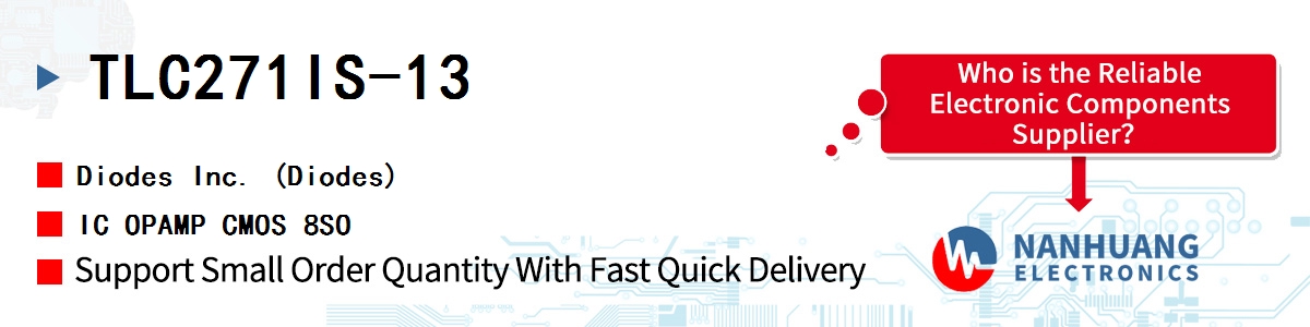 TLC271IS-13 Diodes IC OPAMP CMOS 8SO