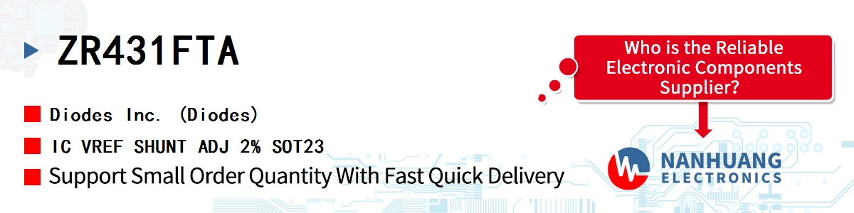 ZR431FTA Diodes IC VREF SHUNT ADJ 2% SOT23