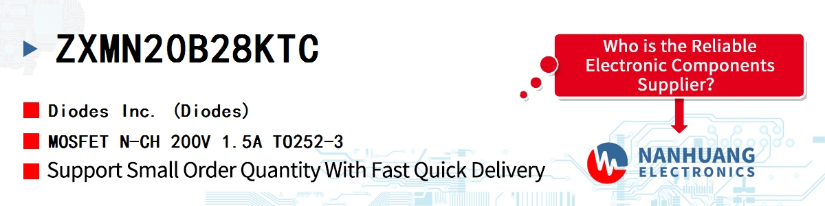 ZXMN20B28KTC Diodes MOSFET N-CH 200V 1.5A TO252-3