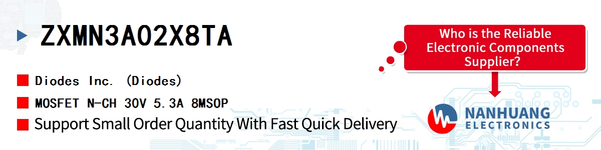ZXMN3A02X8TA Diodes MOSFET N-CH 30V 5.3A 8MSOP