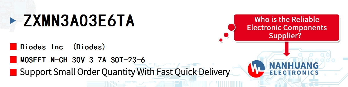 ZXMN3A03E6TA Diodes MOSFET N-CH 30V 3.7A SOT-23-6