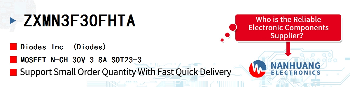 ZXMN3F30FHTA Diodes MOSFET N-CH 30V 3.8A SOT23-3