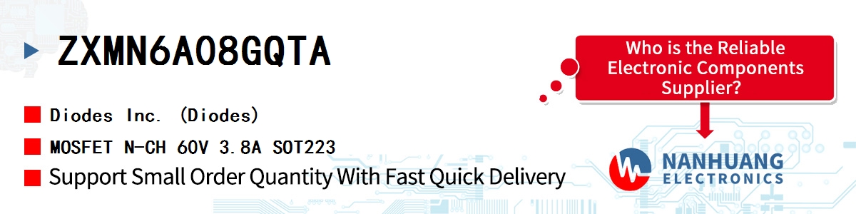 ZXMN6A08GQTA Diodes MOSFET N-CH 60V 3.8A SOT223