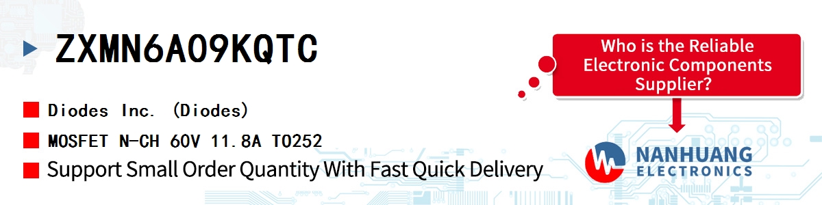ZXMN6A09KQTC Diodes MOSFET N-CH 60V 11.8A TO252