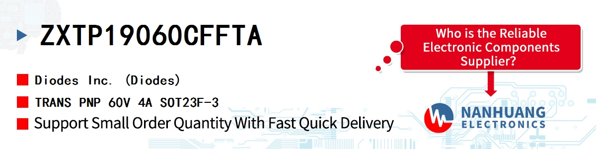 ZXTP19060CFFTA Diodes TRANS PNP 60V 4A SOT23F-3